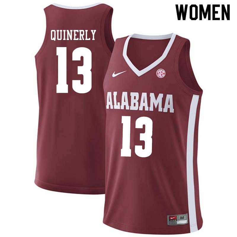 Women #13 Jahvon Quinerly Alabama Crimson Tide College Basketball Jerseys Sale-Crimson